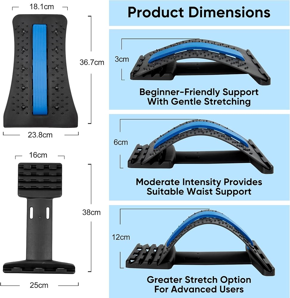 🧘 Adjustable Back Stretcher – Instant Spine Relief &amp; Posture Support