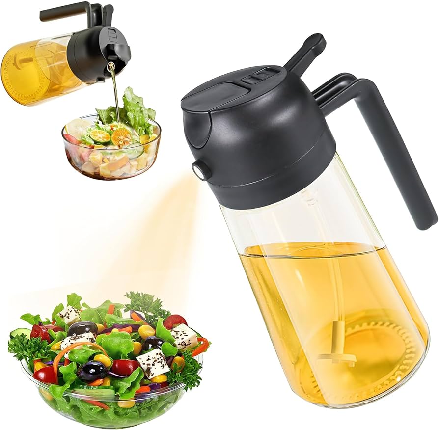 Glass Oil Sprayer & Dispenser (2-in-1 Kitchen Bottle)