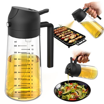 Glass Oil Sprayer & Dispenser (2-in-1 Kitchen Bottle)